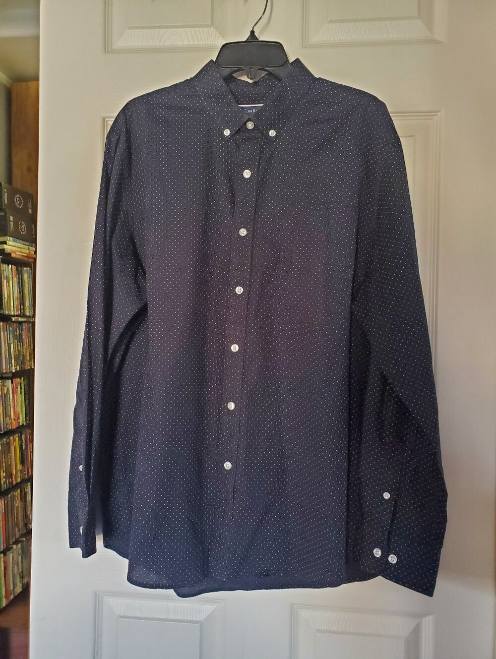 Club Room Microdot‎ Print Button-Up Shirt Long Sleeves Office Career Preppy Blue